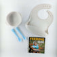 6 Month + Feeding Set Silicone Bowl And Giraffe Silicon Spoon With A Silicon Bib | Silicone Feeding Set - b4brainuae