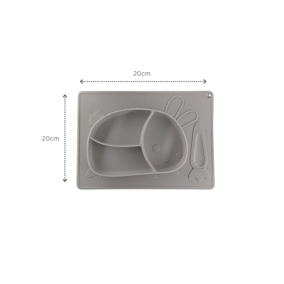 Silicone Rabbit Finger Eating Plate For Baby | Baby Self Feeding Essentials - b4brainuae