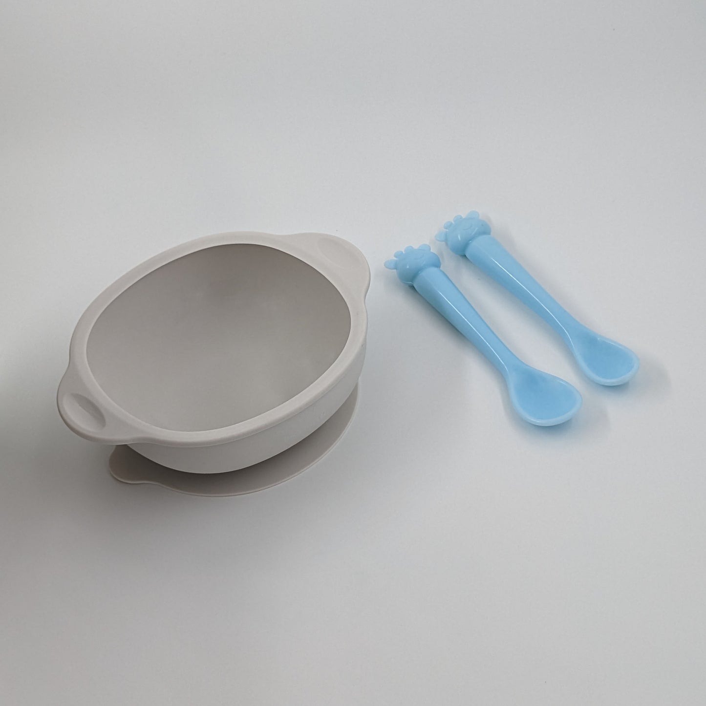 6 Month + Feeding Set Silicone Bowl And Giraffe Silicon Spoon With A Silicon Bib | Silicone Feeding Set - b4brainuae