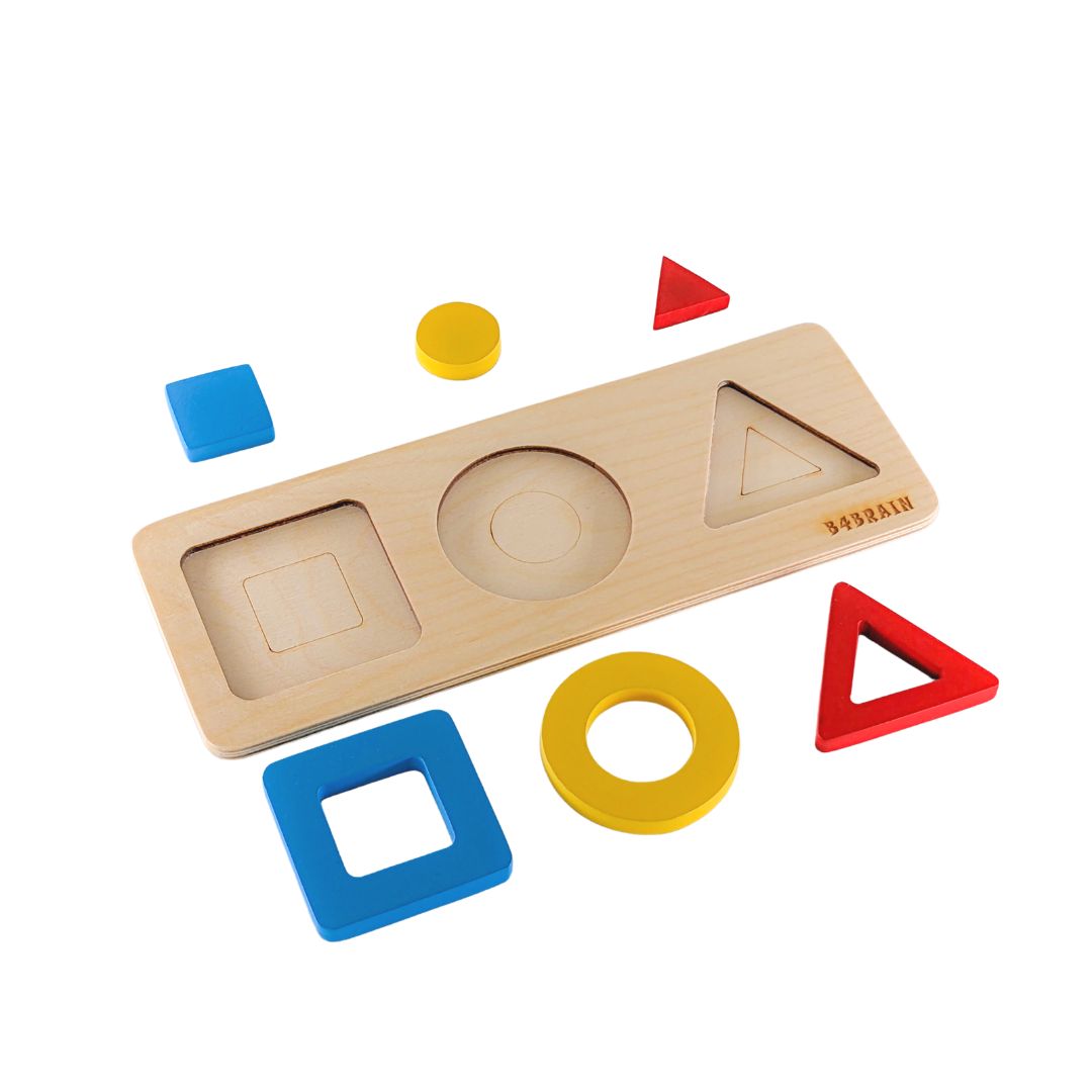 Wooden Shape Puzzle (level-2) - b4brainuae