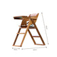 Wooden High Chair for Baby Toddler, Foldable, Luxurious Teak Wood Feeding chair - b4brainuae