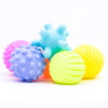 Sensory Balls Toys Pack Of 6 | Colourful squeaky ball | Soft silicone rubber ball For Baby - b4brainuae