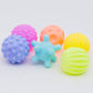 Sensory Balls Toys Pack Of 6 | Colourful squeaky ball | Soft silicone rubber ball For Baby - b4brainuae