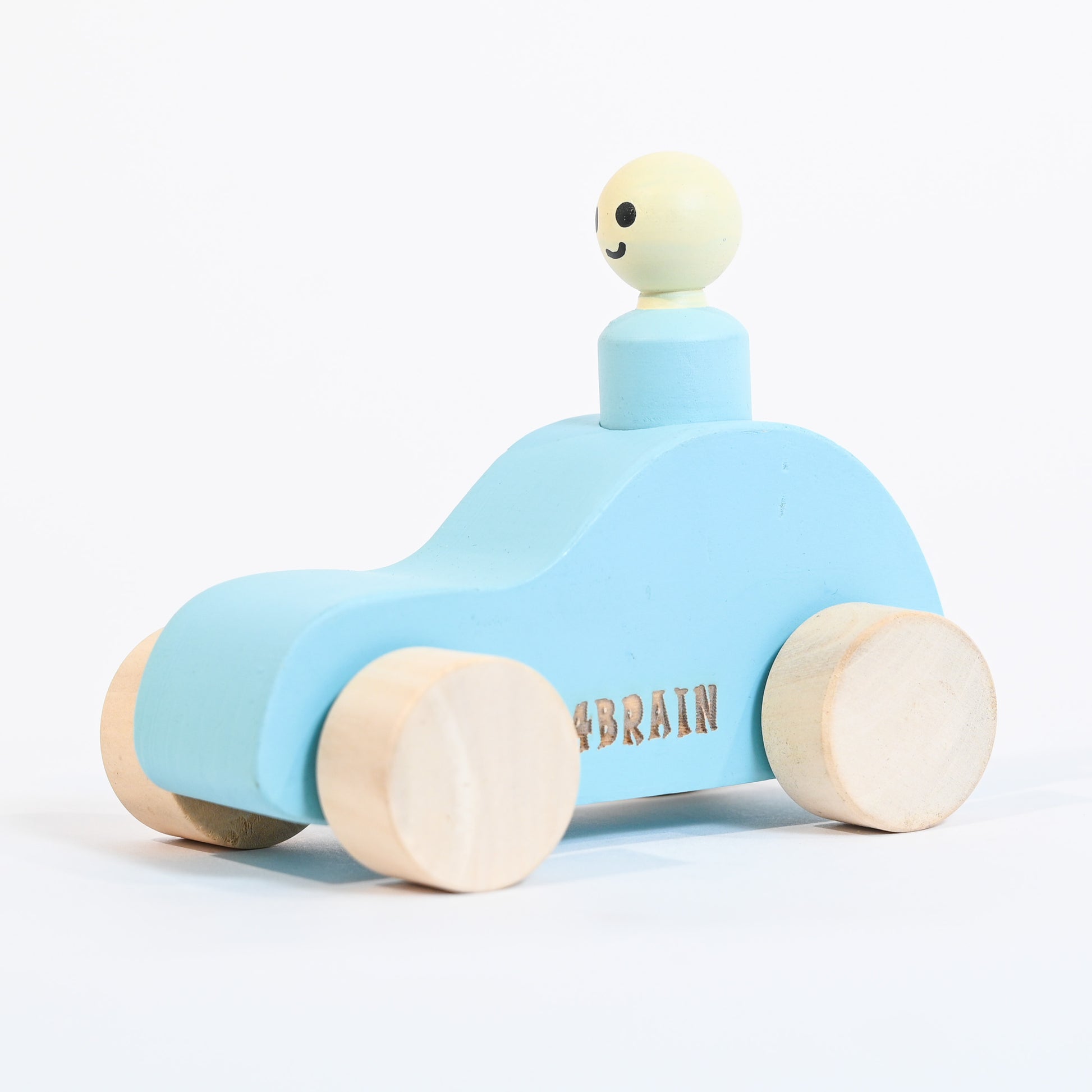 Wooden Car with Peg Doll Toy - b4brainuae