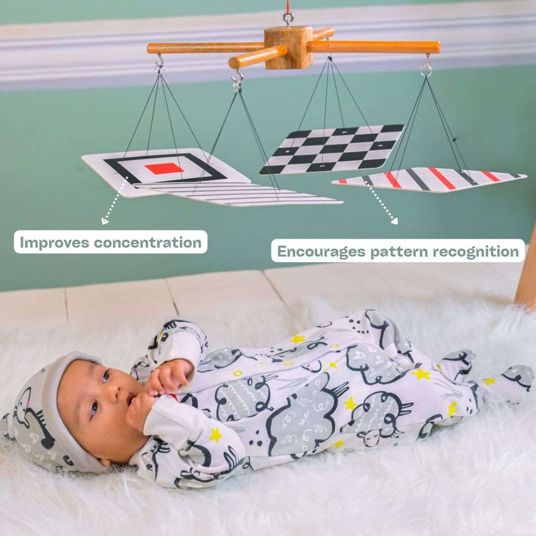 Activity Gym +3 Mobiles with Hanger For Newborn Baby - b4brainuae