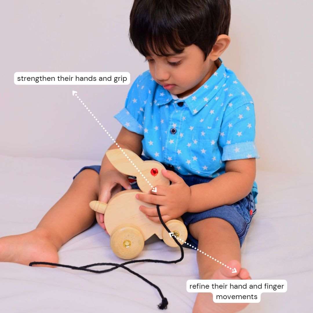 Rabbit pull Toy - b4brainuae