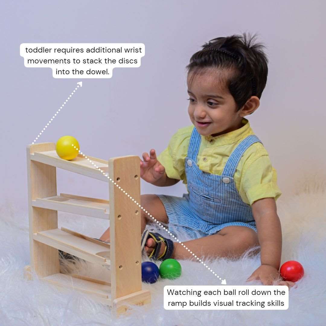 Wooden Ball Tracker Toy for Babies - b4brainuae