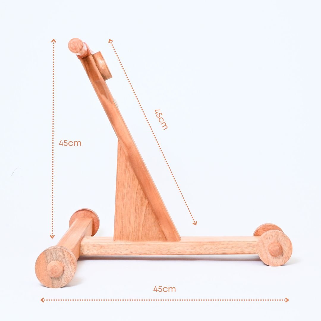 B4brain traditional scientific wooden push Walker For Babies - b4brainuae